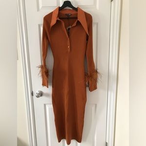 Fashion Nova Ribbed Midi Sweater Dress